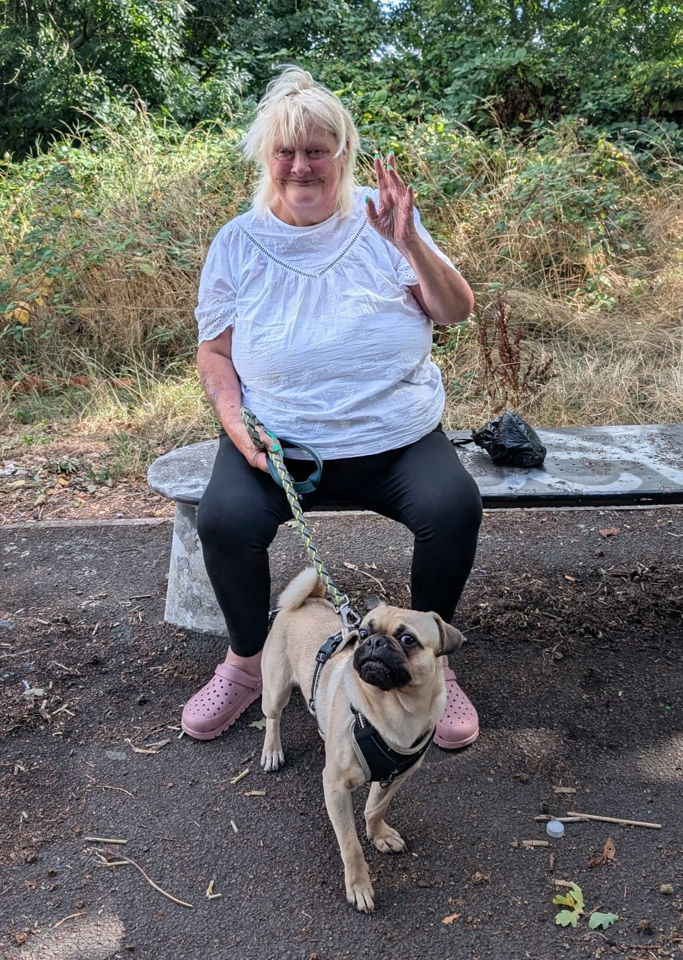 Gina and her dog Rocky.